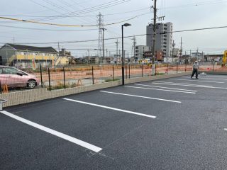 愛知県　清須市　老人ホーム駐車場　新設ライン工事